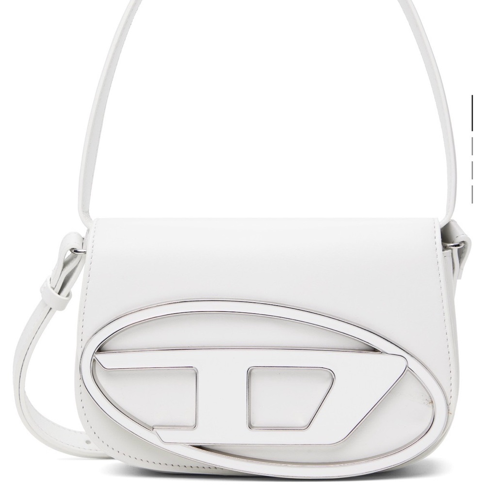 Diesel White Crossbody Bag with Silver Accents